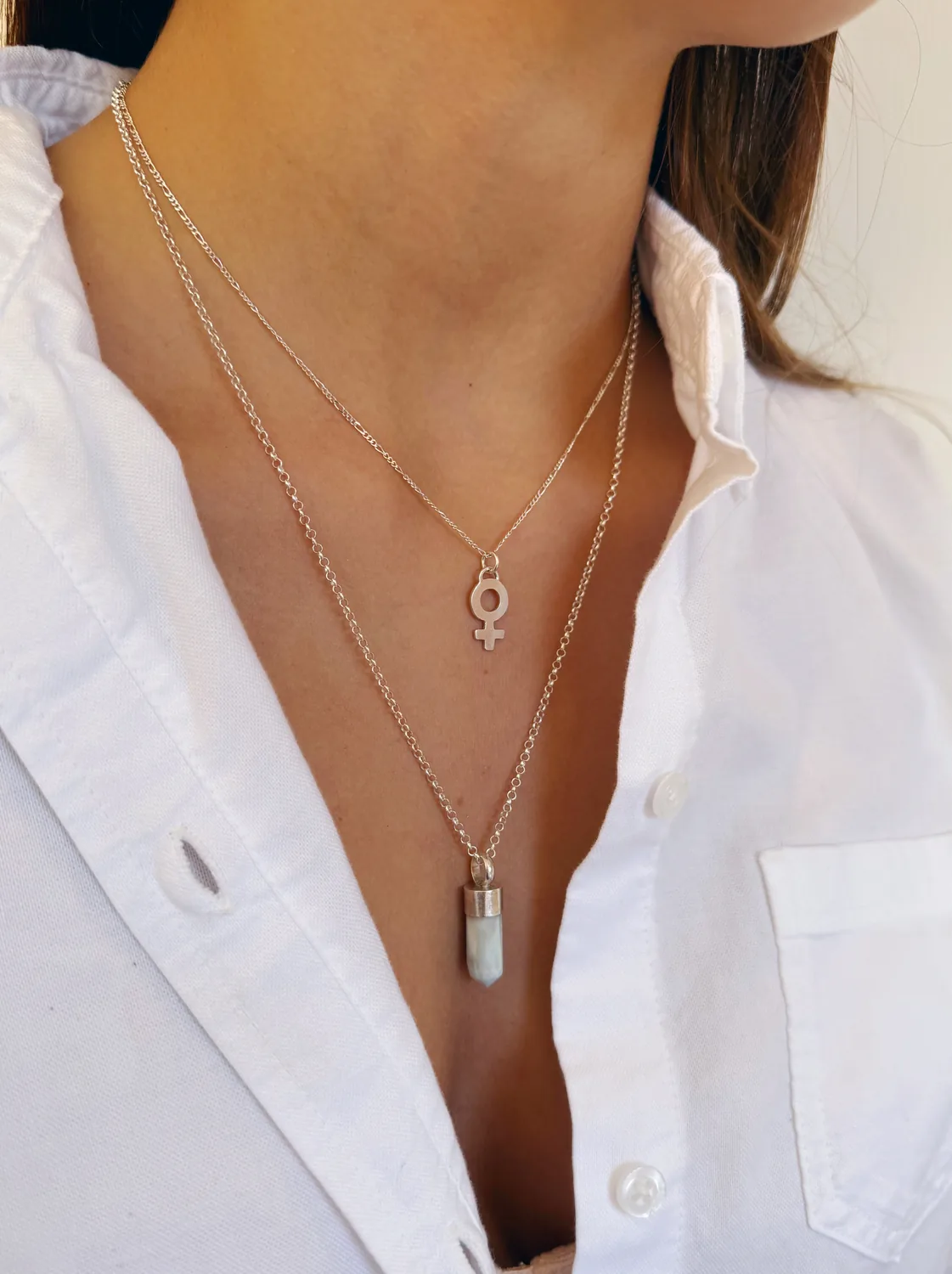 Collar Selene de plata de la colección Missifus